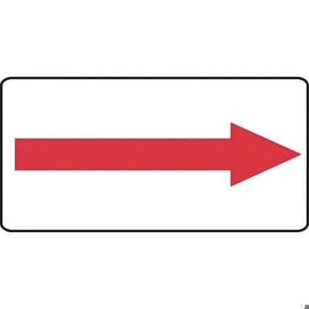 Accuform Red Arrow, Adhesive Poly, 7 in x 14 in, Adhesive MADC517VS